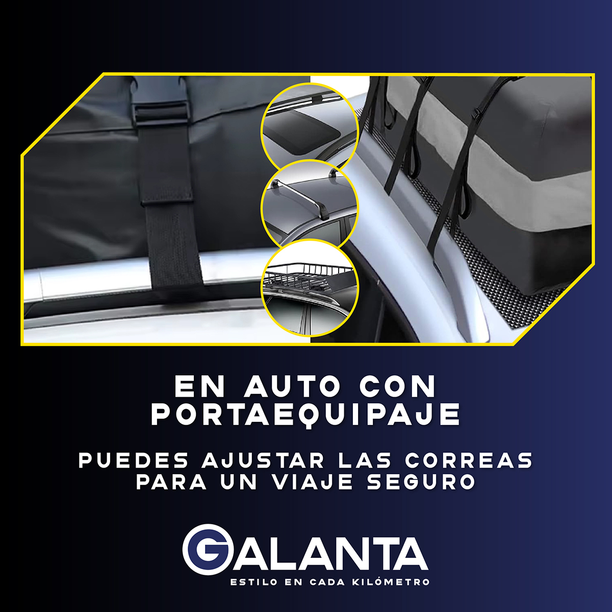BOLSO PORTA EQUIPAJE TECHO GALANTA AUTO 550L IMPERMEABLE - 6