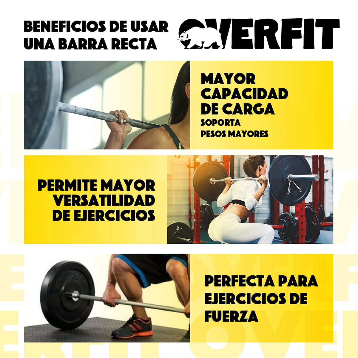 BARRA OLIMPICA RECTA OVERFIT 20KG 220CM CROMADA FITNESS - 5