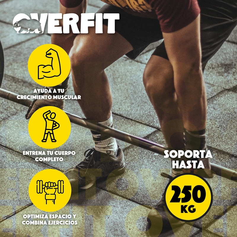 BARRA OLIMPICA RECTA OVERFIT 20KG 220CM CROMADA FITNESS - 6