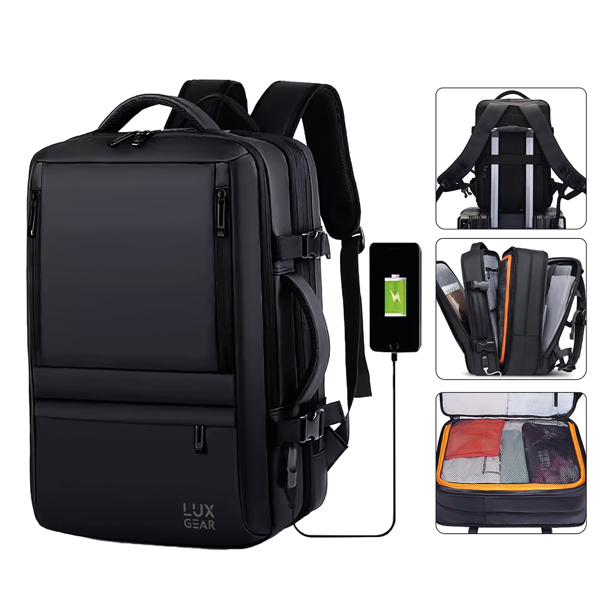 MOCHILA MALETA VIAJE CABINA LUXGEAR NOTEBOOK IMPERMEABLE 48L - 1