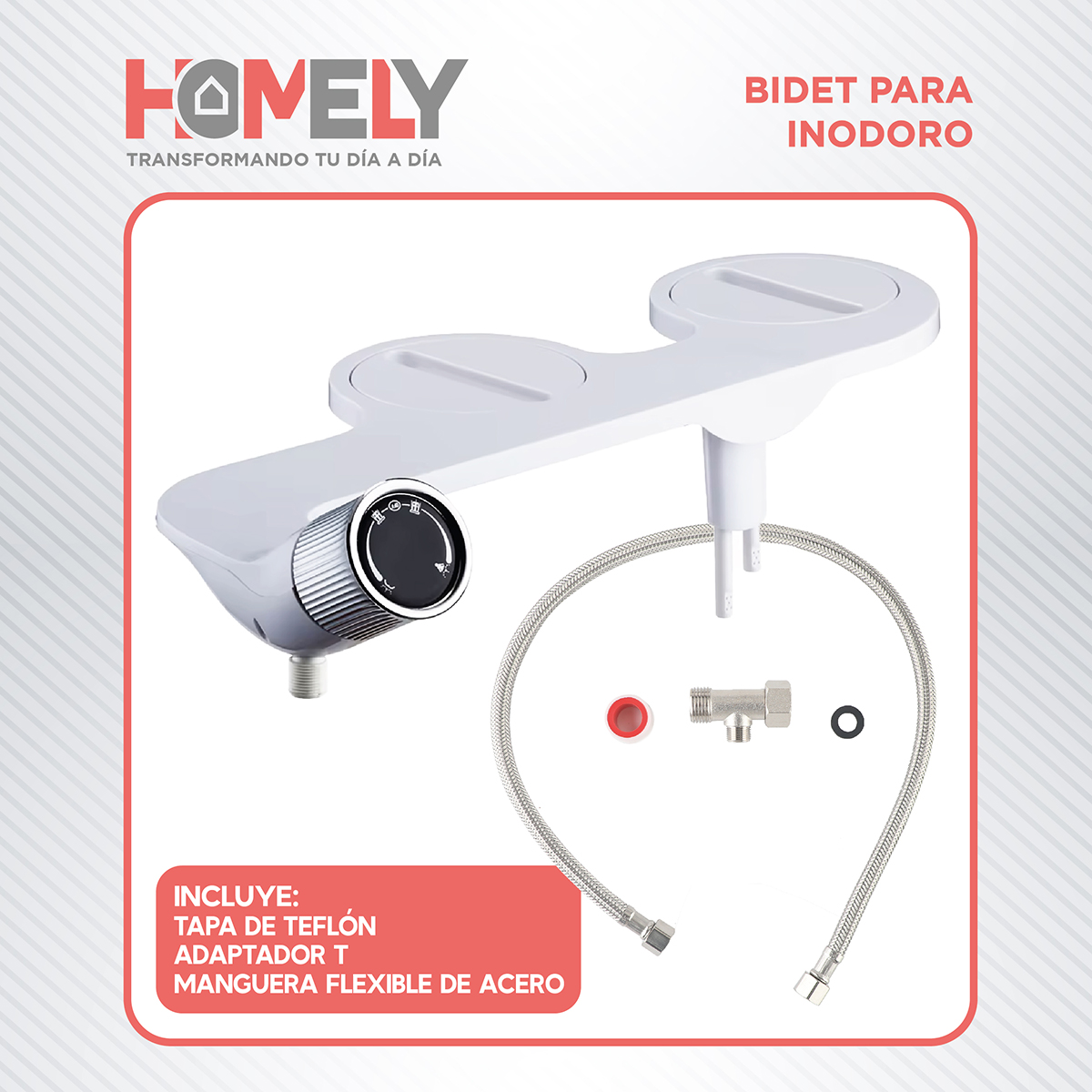 BIDET DUCHA HOMELY WC INODORO SET UNIVERSAL FLUJO AJUSTABLE - 7