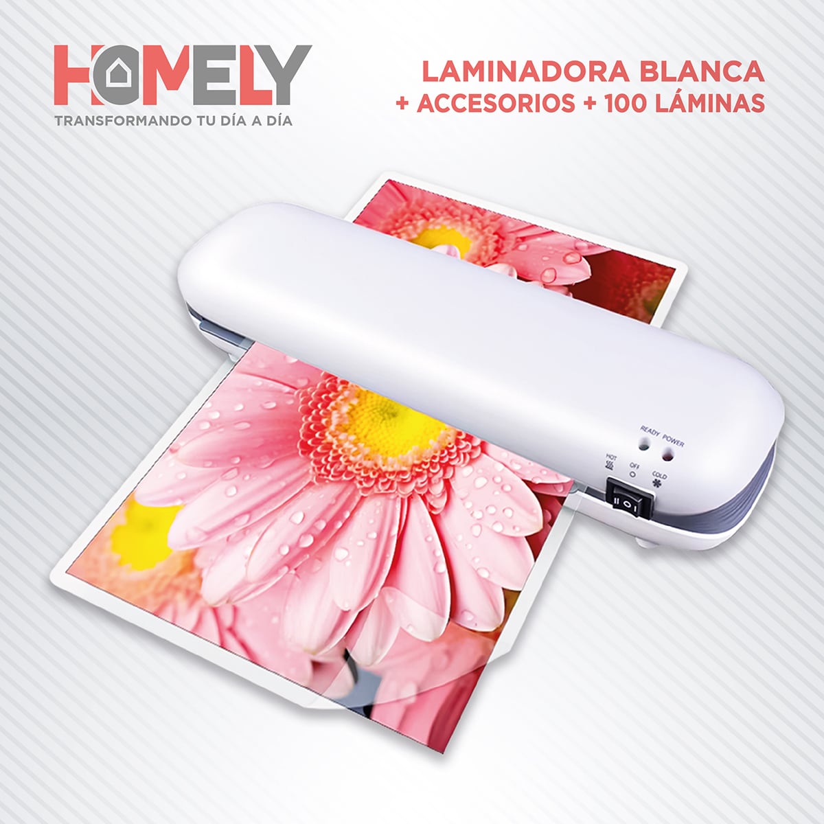 TERMOLAMINADORA PLASTIFICADORA HOMELY + ACCESORIOS + LAMINAS - 9