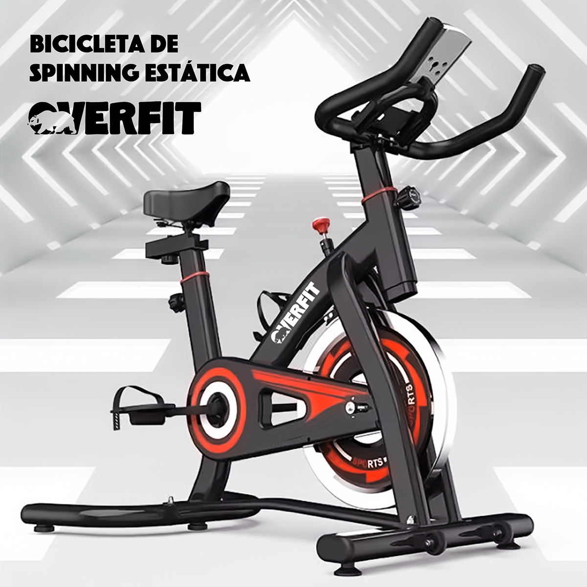 BICICLETA DE SPINNING PRO OVERFIT ESTATICA FITNESS GYM - 8