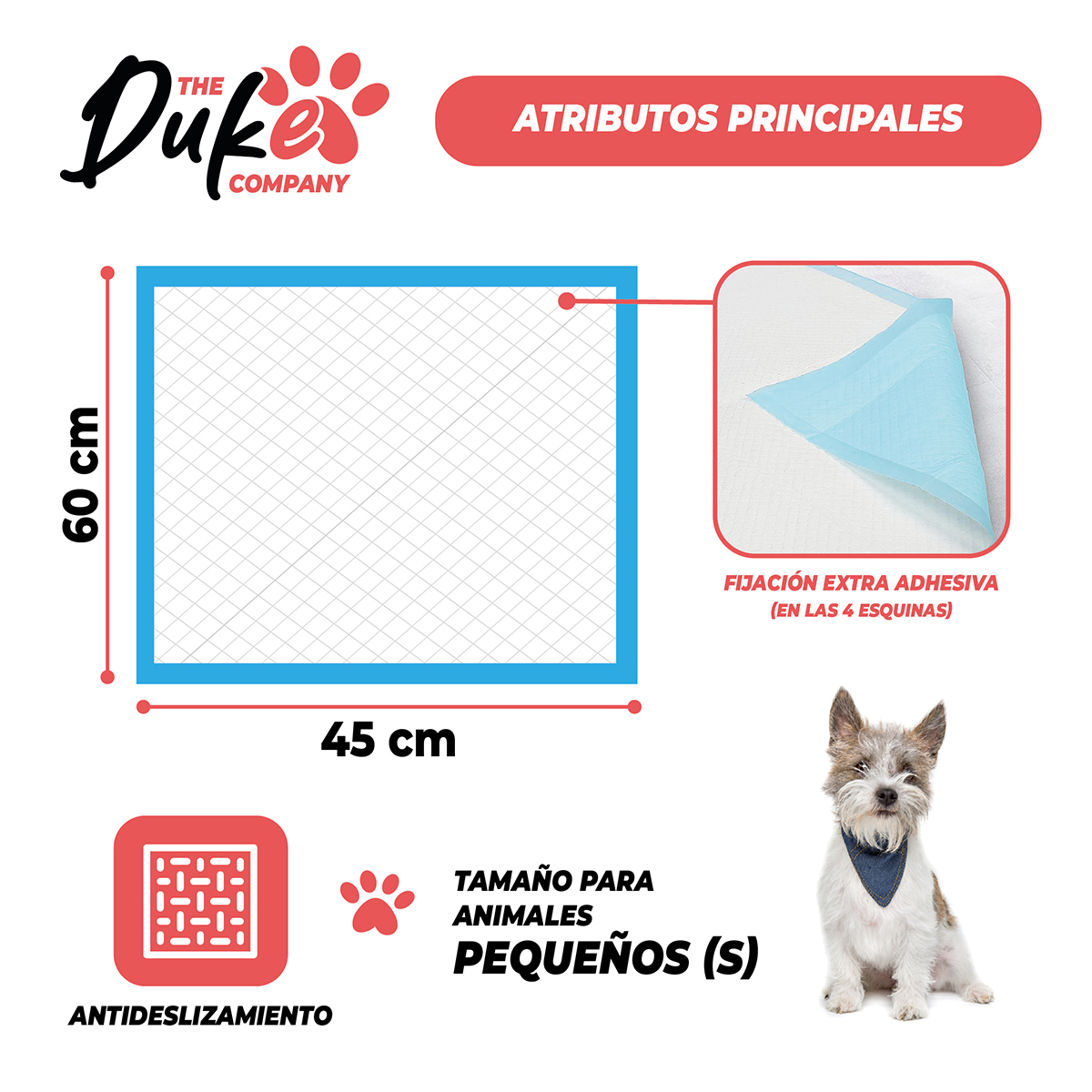 SABANILLAS PARA PERRO 45X60 DUKE 6 CAPAS AROMATICAS 100U - 2