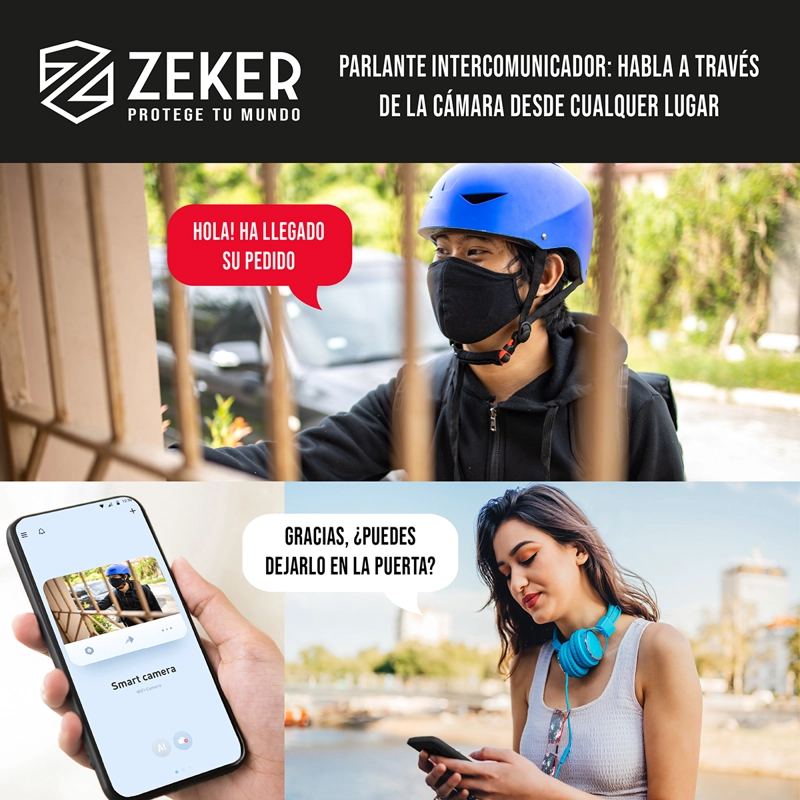 PACK X2 CAMARA DE SEGURIDAD WIFI IMPERMEABLE ZEKER 4MP 2.4G - 9