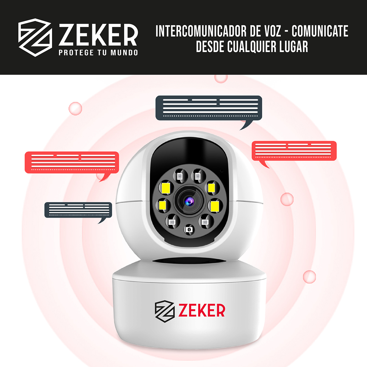 CAMARA DE SEGURIDAD INTERIOR WIFI IP ZEKER 4MP 5G PAN TILT - 8