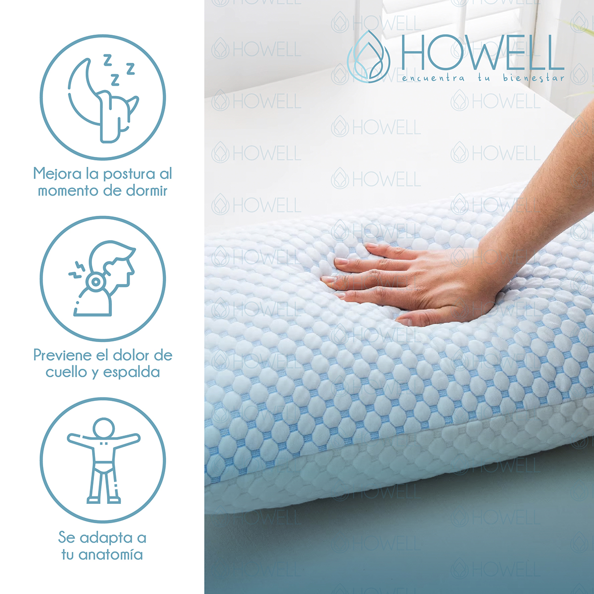 ALMOHADA CERVICAL CLOUDFEEL VISCO HOWELL ORTOPE DICA BAMBU - 2