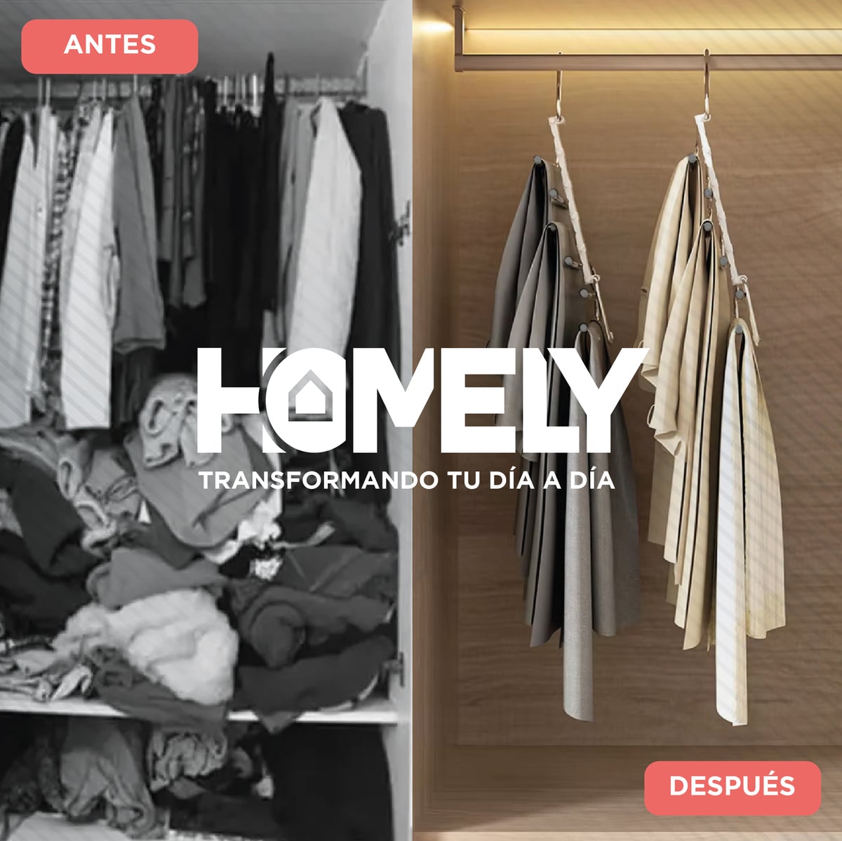 COLGADOR DE PANTALON 5 EN 1 HOMELY ANTIDESLIZANTE RESISTENTE - 7