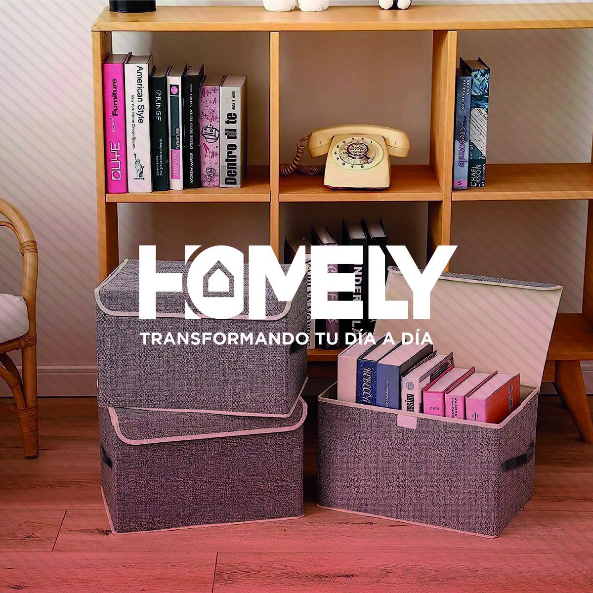 CAJAS ORGANIZADORAS HOMELY TAPA TELA IMPERMEABLE 22L SET X2 - 7