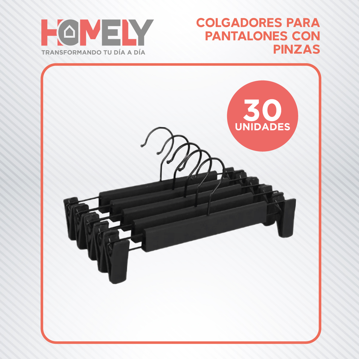 COLGADORES DE PINZA PARA PANTALON HOMELY GANCHOS ROPA 30 U - 5