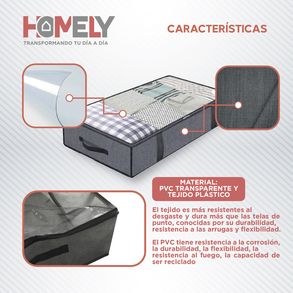 BOLSAS ORGANIZADORAS BAJO CAMA HOMELY CONTENEDOR 90L SET X2 - 3