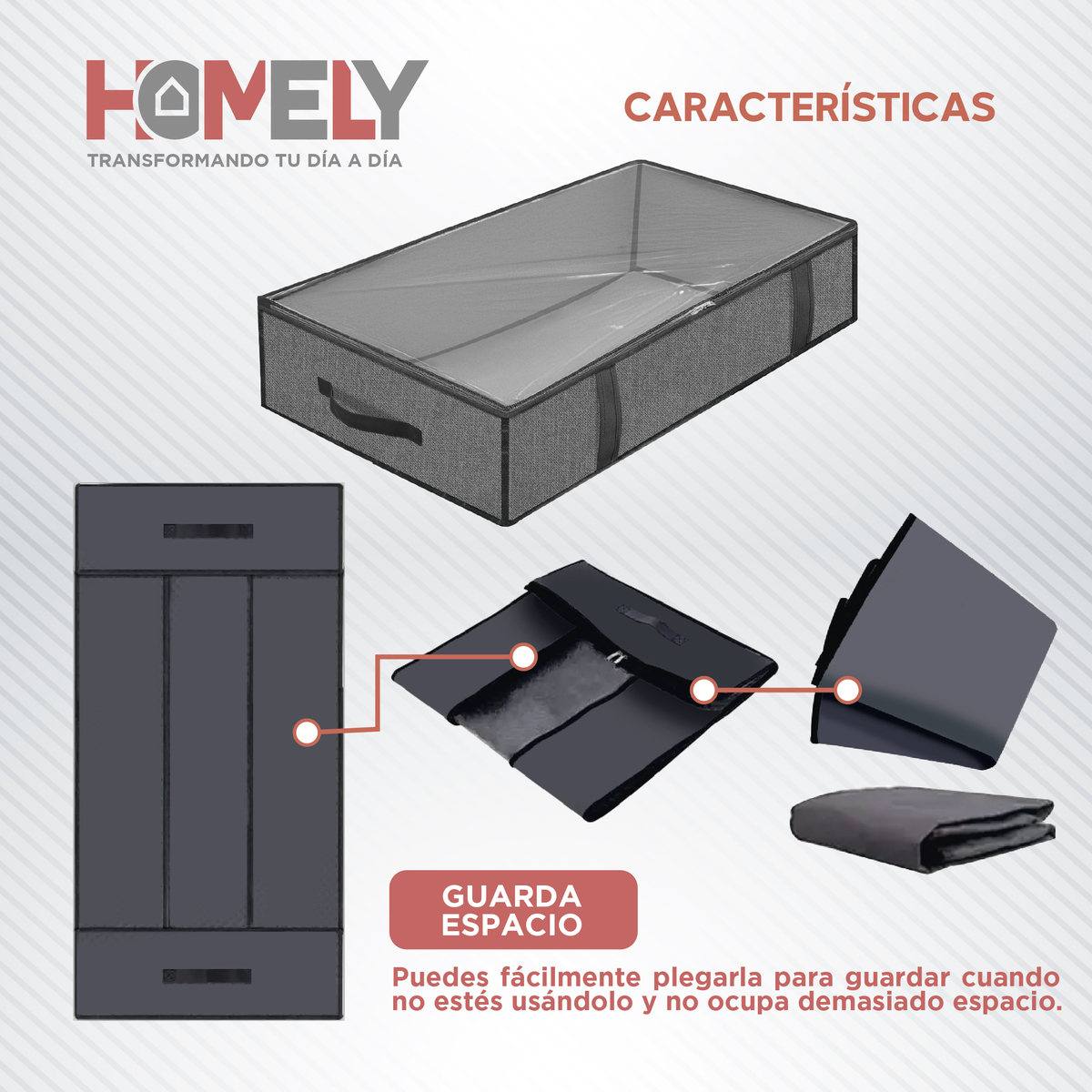 BOLSAS ORGANIZADORAS BAJO CAMA HOMELY CONTENEDOR 90L SET X2 - 4