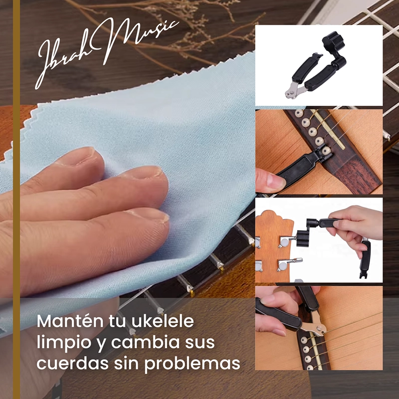 UKELELE SOPRANO CONCIERTO 21 PULGADAS IBRAH + ACCESORIOS - 5