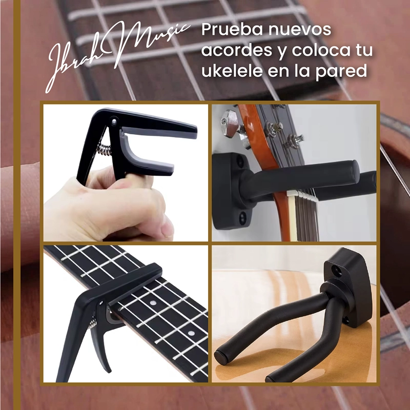 UKELELE SOPRANO CONCIERTO 21 PULGADAS IBRAH + ACCESORIOS - 6