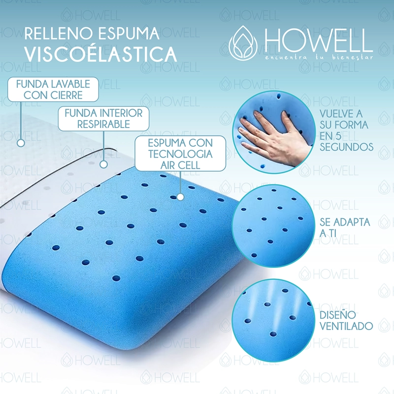 ALMOHADA CERVICAL AIRCELL VISCO HOWELL ORTOPEDICA BAMBU - 4