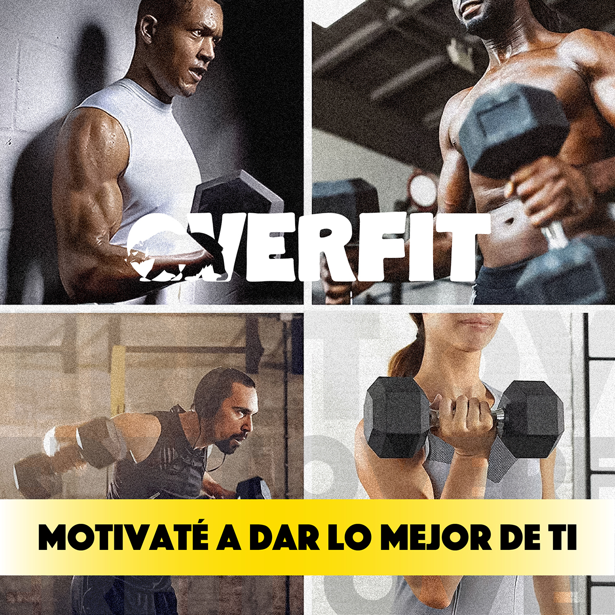 MANCUERNA HEXAGONAL 20 KG ACERO Y CAUCHO OVERFIT FITNESS - 9
