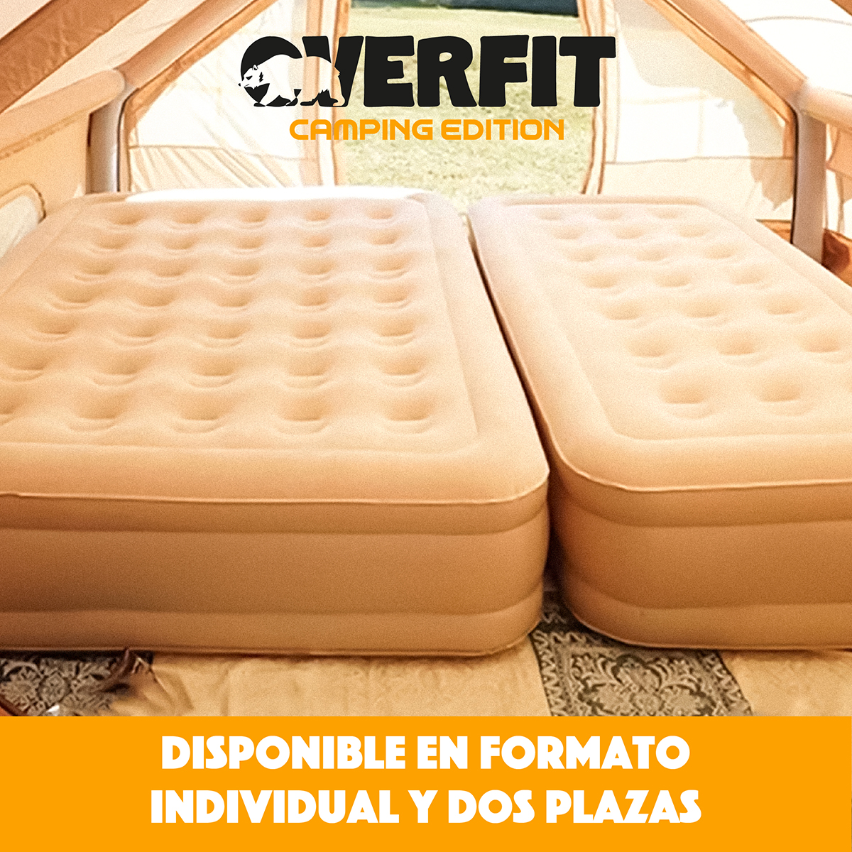 COLCHON INFLABLE ELECTRICO 2 PLAZAS OVERFIT BOMBA PORTATIL - 7
