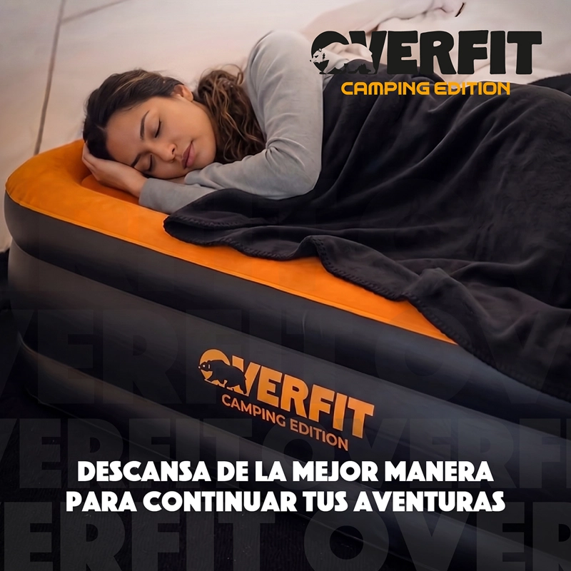 COLCHON INFLABLE ELECTRICO 2 PLAZAS OVERFIT BOMBA PORTATIL - 9