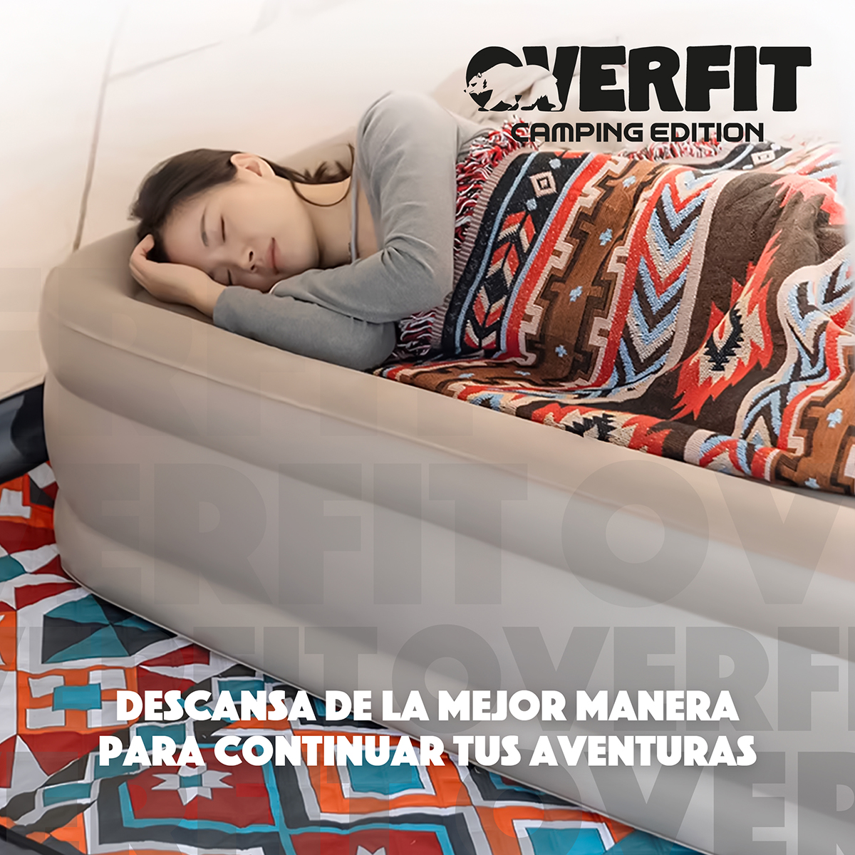 COLCHON INFLABLE ELECTRICO 2 PLAZAS OVERFIT BOMBA PORTATIL - 9