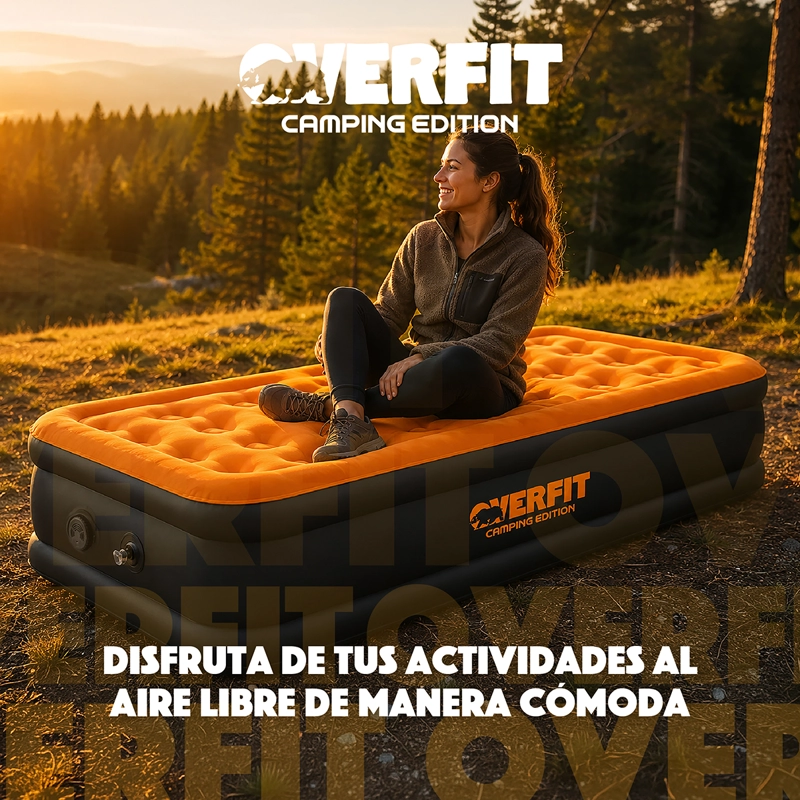 COLCHON INFLABLE ELECTRICO 1.5 PLAZA OVERFIT BOMBA PORTATIL - 8