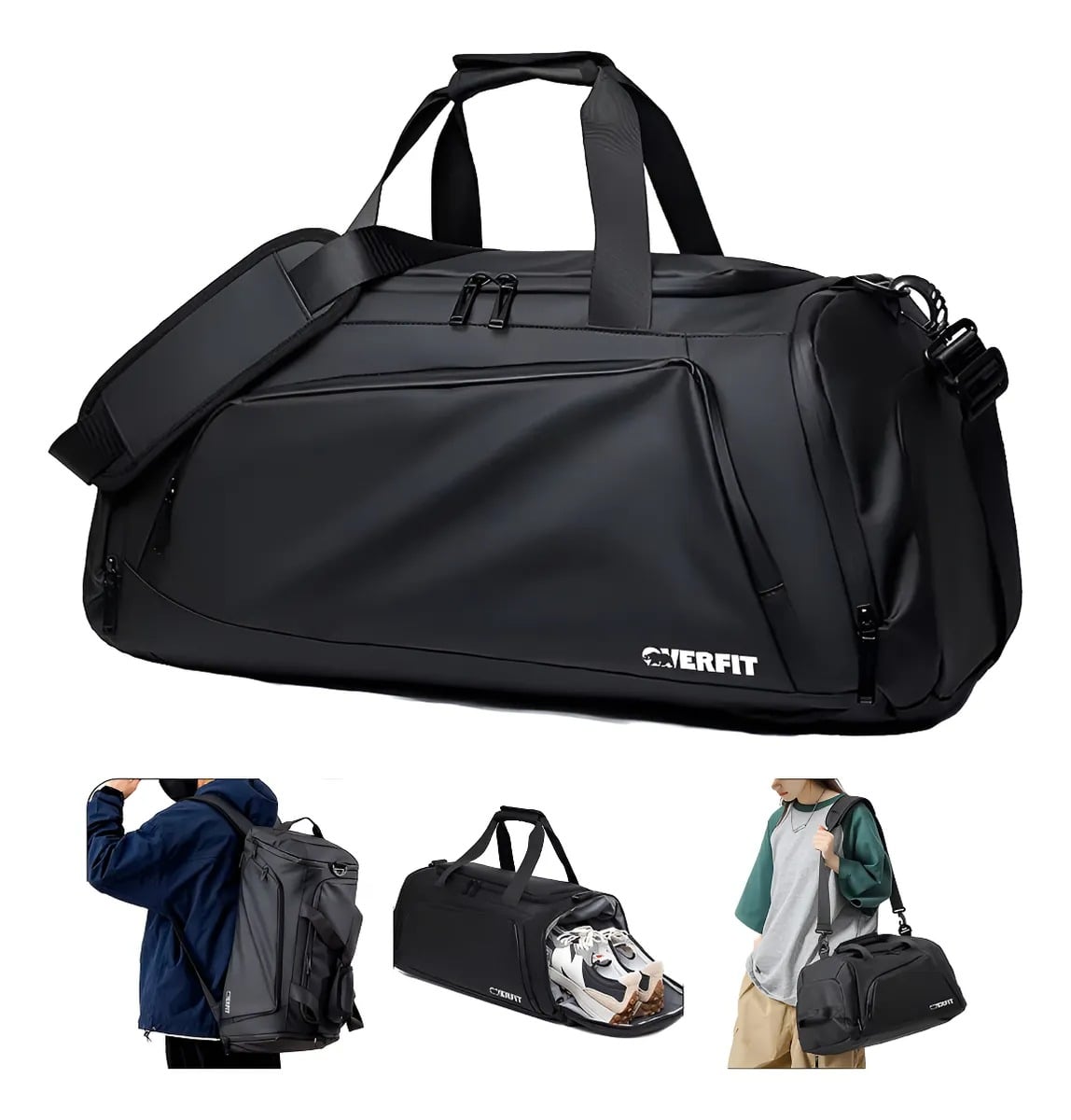 BOLSO DEPORTIVO DUFFEL GYM 3 EN 1 OVERFIT OXFORD IMPERMEABLE - 1