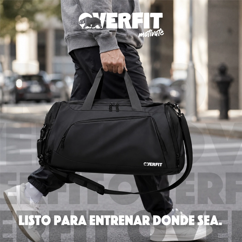 BOLSO DEPORTIVO DUFFEL GYM 3 EN 1 OVERFIT OXFORD IMPERMEABLE - 10