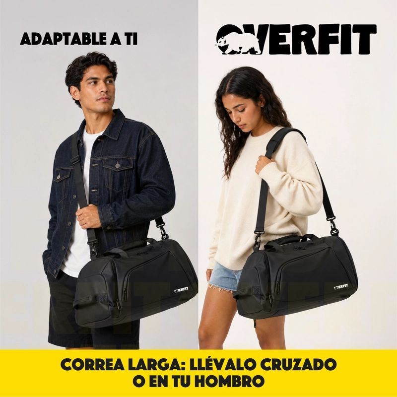 BOLSO DEPORTIVO DUFFEL GYM 3 EN 1 OVERFIT OXFORD IMPERMEABLE - 5