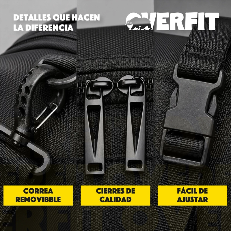 BOLSO DEPORTIVO DUFFEL GYM 3 EN 1 OVERFIT OXFORD IMPERMEABLE - 8