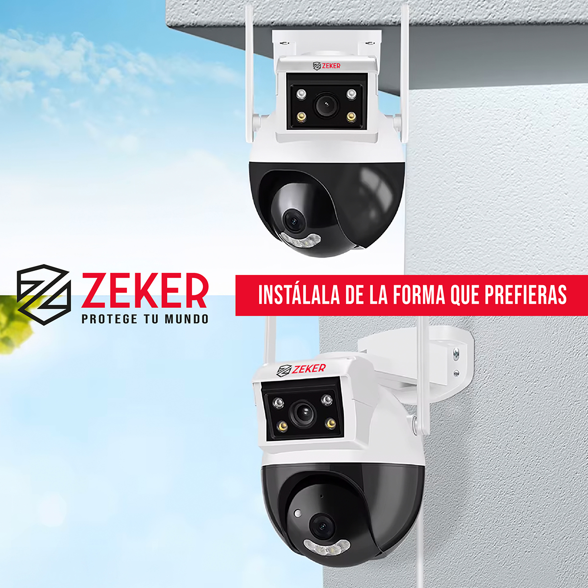 CAMARA DE SEGURIDAD DOMO ZEKER 4MP 2.4G WIFI IMPERMEABLE X3 - 9