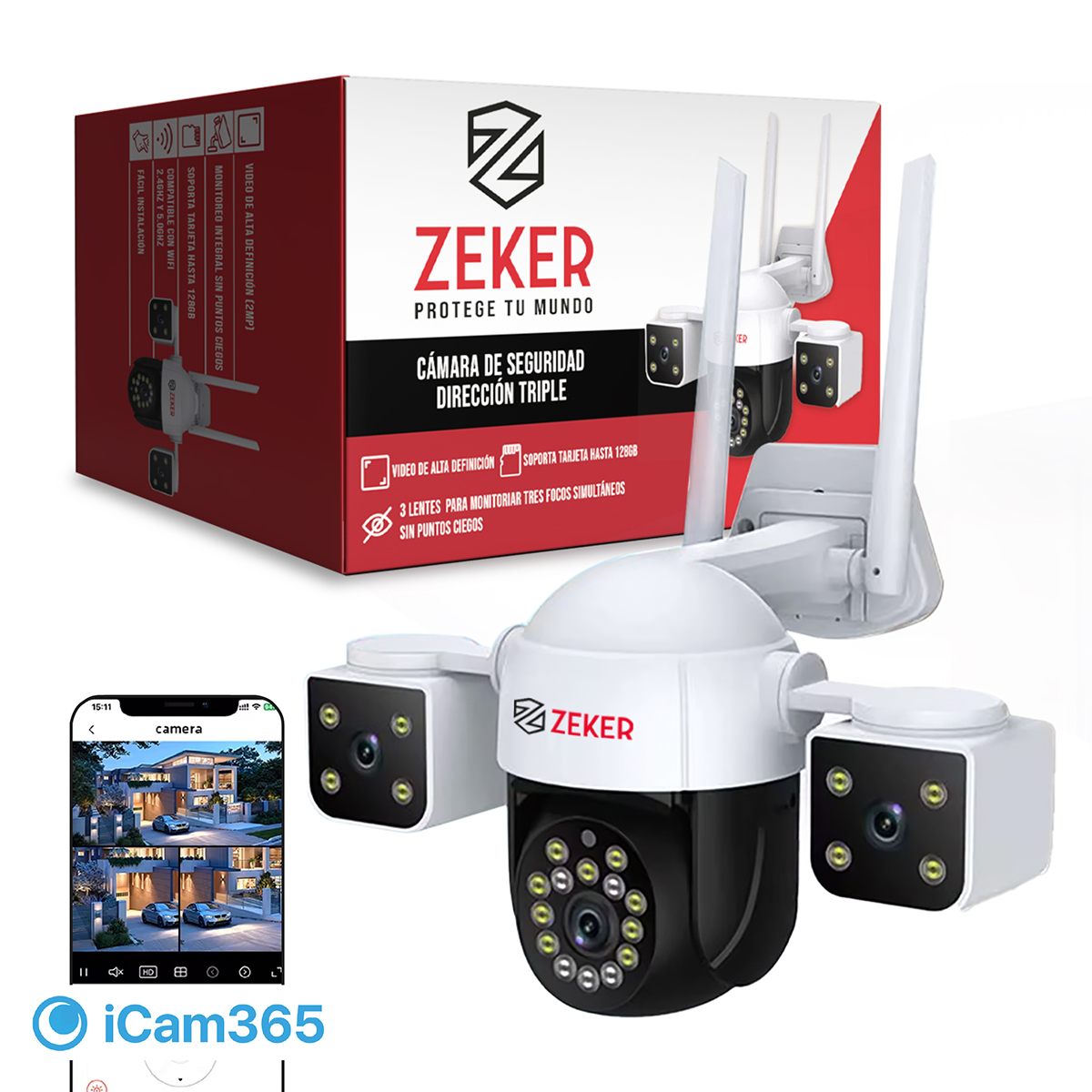 CAMARA DE SEGURIDAD HELICOPTER ZEKER 6MP 5G WIFI EXTERIOR - 1