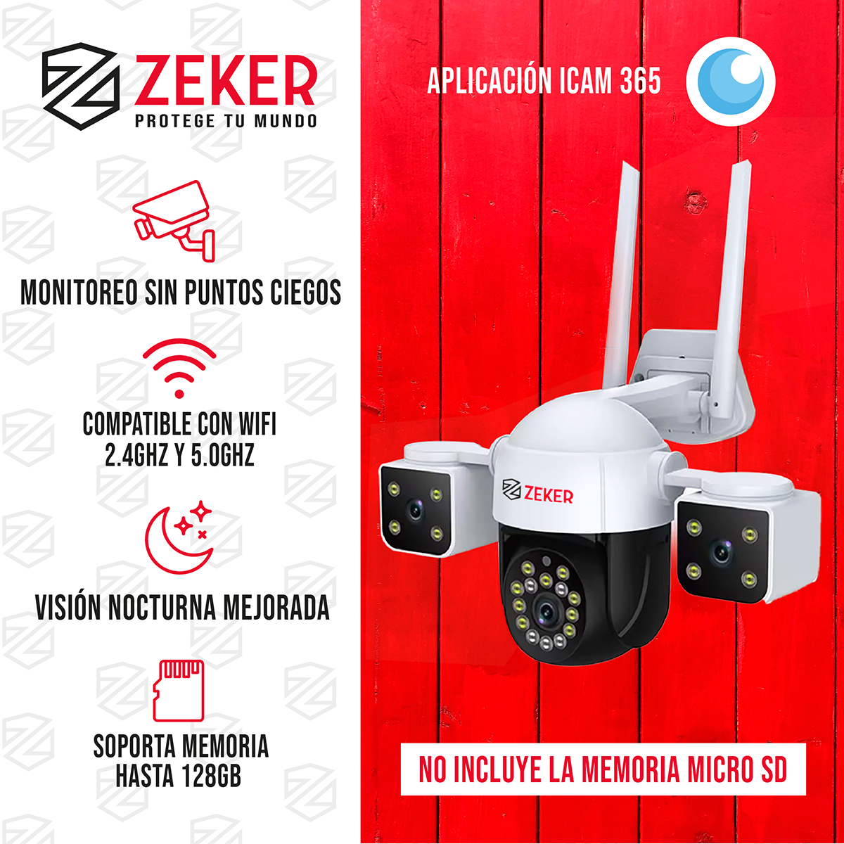 CAMARA DE SEGURIDAD HELICOPTER ZEKER 6MP 5G WIFI EXTERIOR X2 - 2