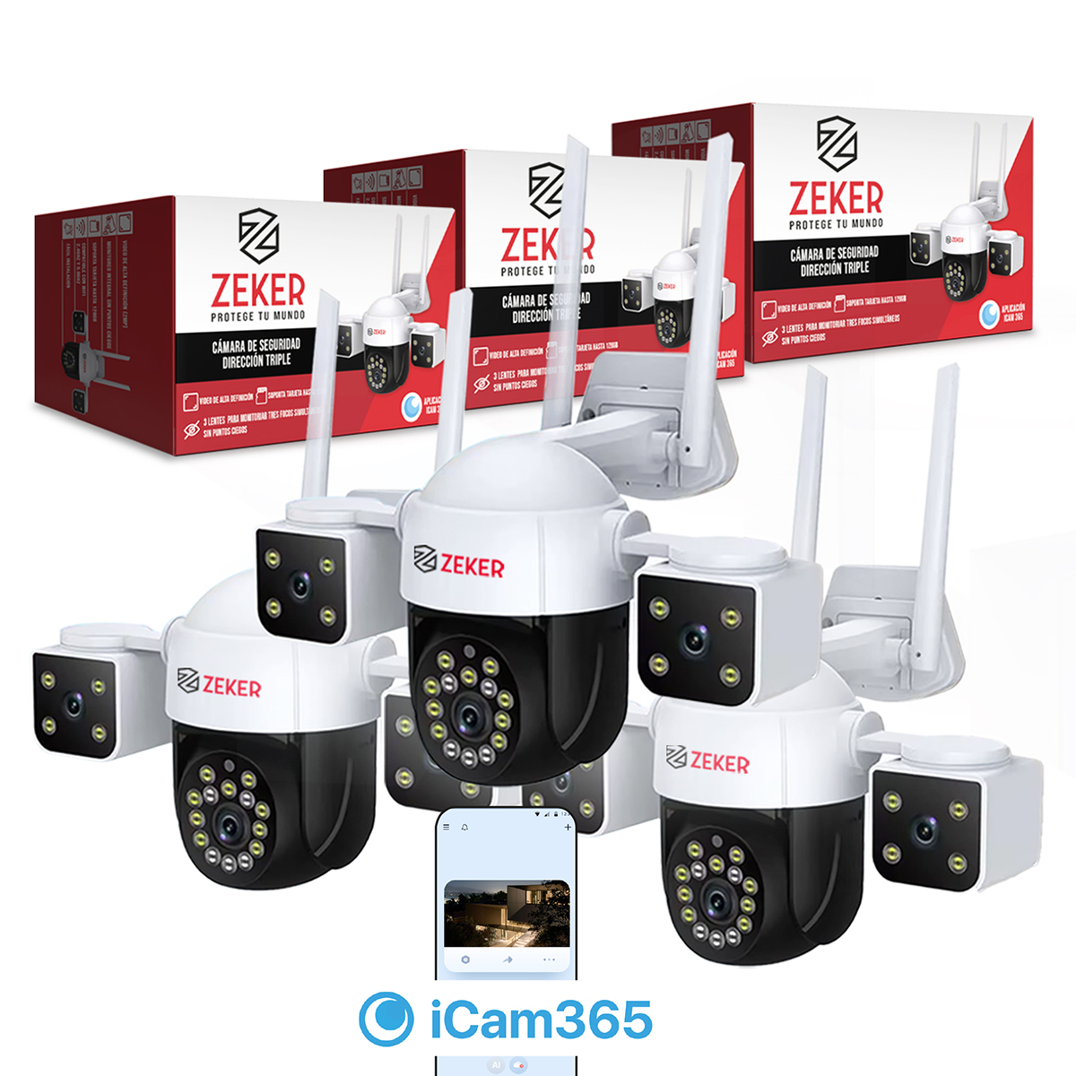 CAMARA DE SEGURIDAD HELICOPTER ZEKER 6MP 5G WIFI EXTERIOR X3 - 1