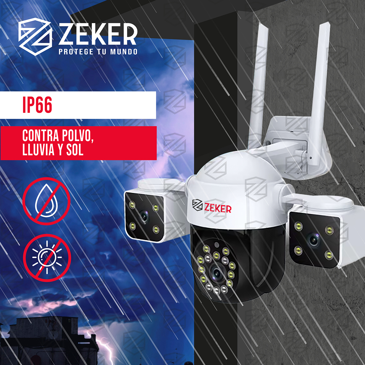 CAMARA DE SEGURIDAD HELICOPTER ZEKER 6MP 5G WIFI EXTERIOR X3 - 4