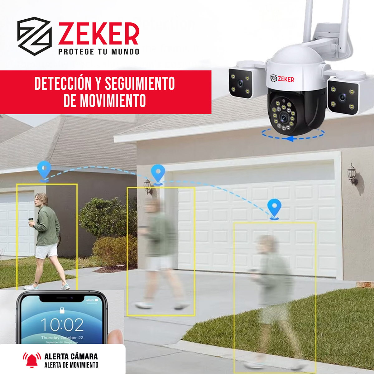 CAMARA DE SEGURIDAD HELICOPTER ZEKER 6MP 5G WIFI EXTERIOR X3 - 6