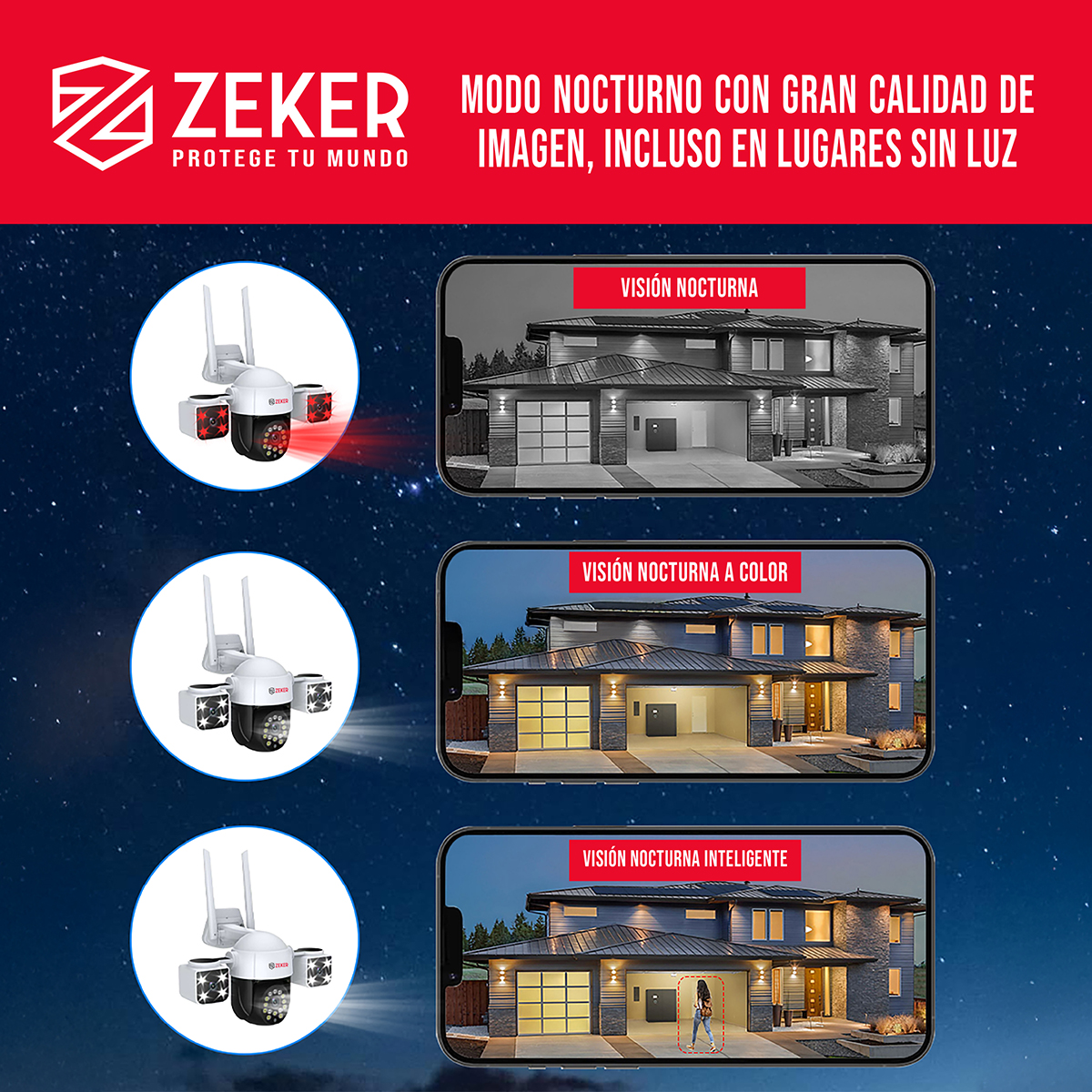 CAMARA DE SEGURIDAD HELICOPTER ZEKER 6MP 5G WIFI EXTERIOR X3 - 7