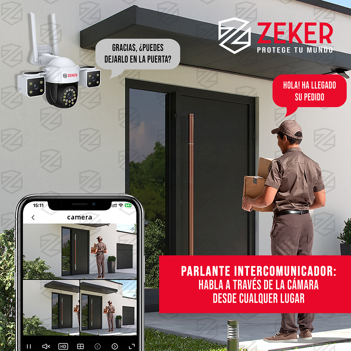 CAMARA DE SEGURIDAD HELICOPTER ZEKER 6MP 5G WIFI EXTERIOR X3 - 8