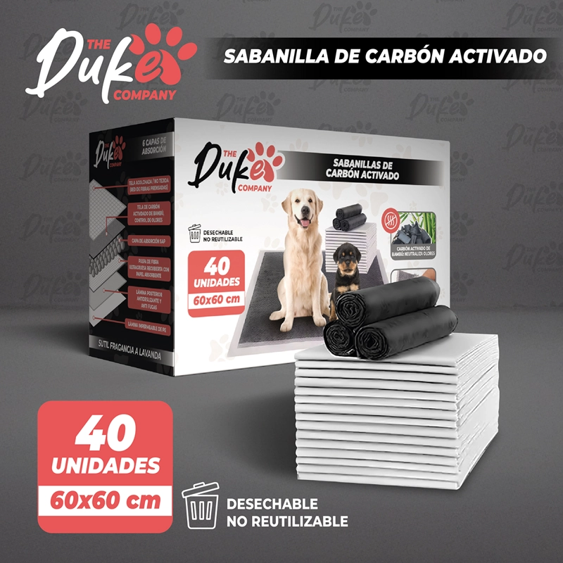 SABANILLAS DE PERRO CARBON 60X60 DUKE 6 CAPAS AROMATICAS 40U - 6