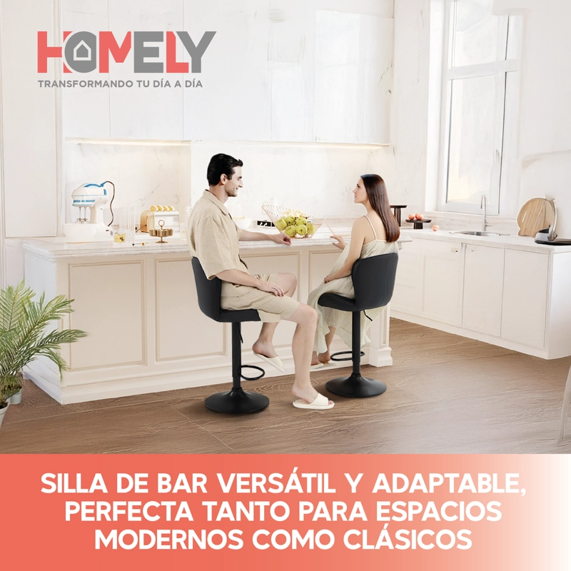TABURETE SILLA DE BAR HOMELY ALTURA REGULABLE COCINA 80CM - 6