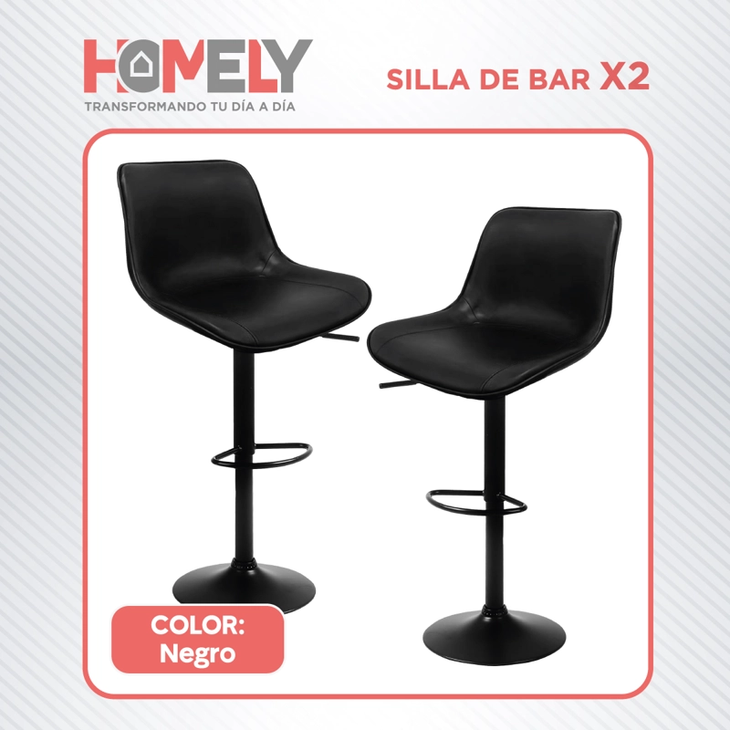 TABURETE SILLA DE BAR HOMELY ALTURA REGULABLE COCINA 80CM X2 - 9