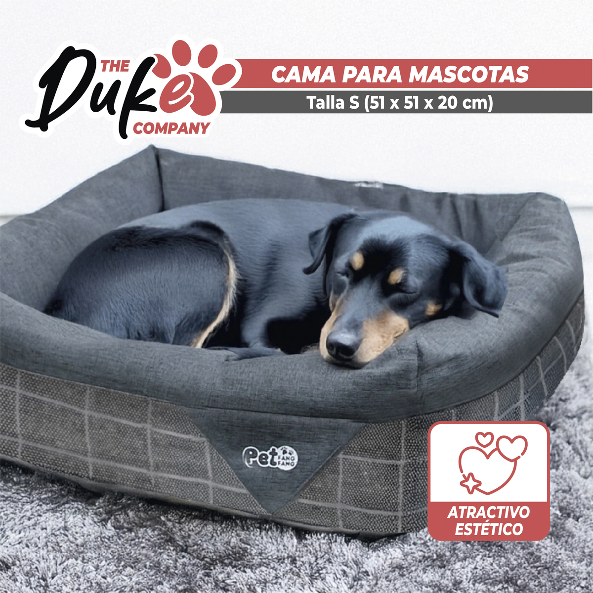 CAMA PARA PERRO MASCOTAS ANTIESTRES LAVABLE DUKE TALLA S - 6