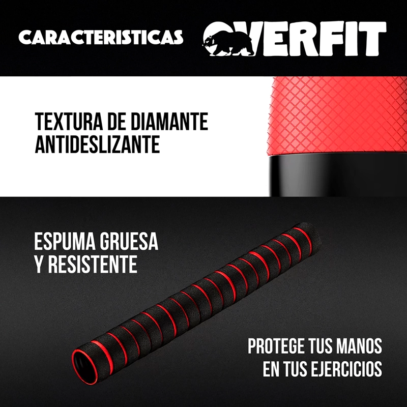 SET MANCUERNAS + BARRA + KETTLEBELL UNIBLES OVERFIT 15KG - 8