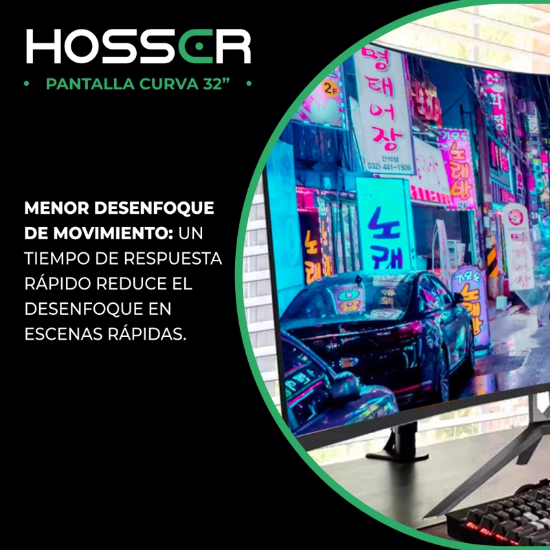 MONITOR PC GAMER CURVO 32 PULGADAS HOSSER FHD GAMING - 7