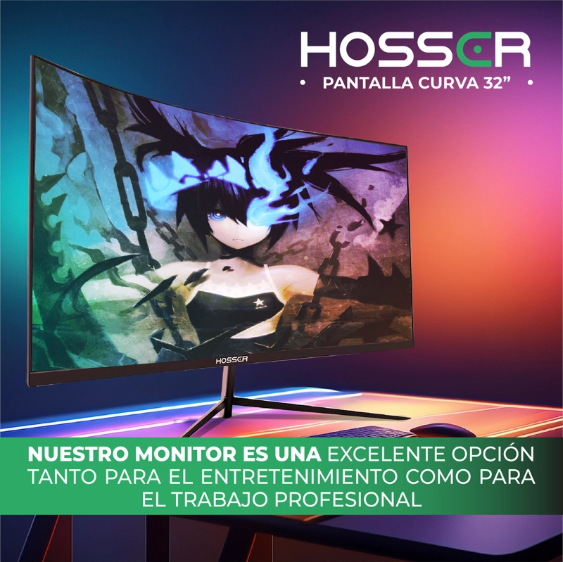 MONITOR PC GAMER CURVO 32 PULGADAS HOSSER FHD GAMING - 9
