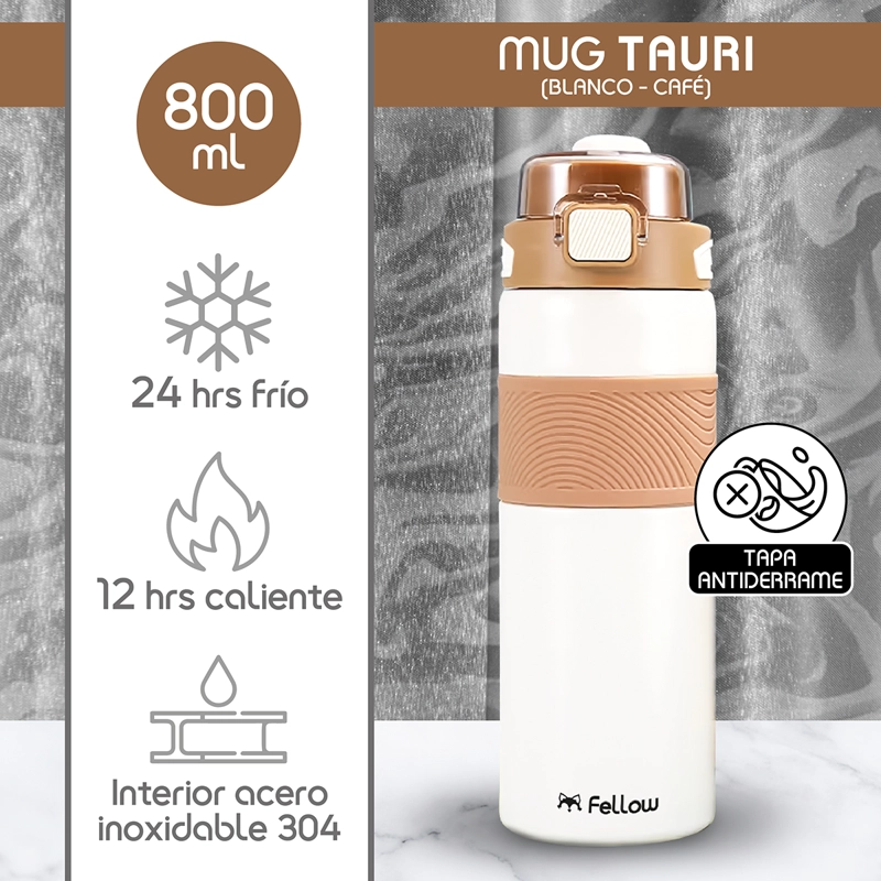 TERMO BOTELLA TERMICA TAURI BY FELLOW MUG AGUA CAFE 800ML - 2