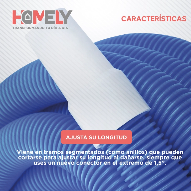 MANGUERA PARA PISCINA 15M LIMPIAFONDOS HOMELY PVC 38MM - 5