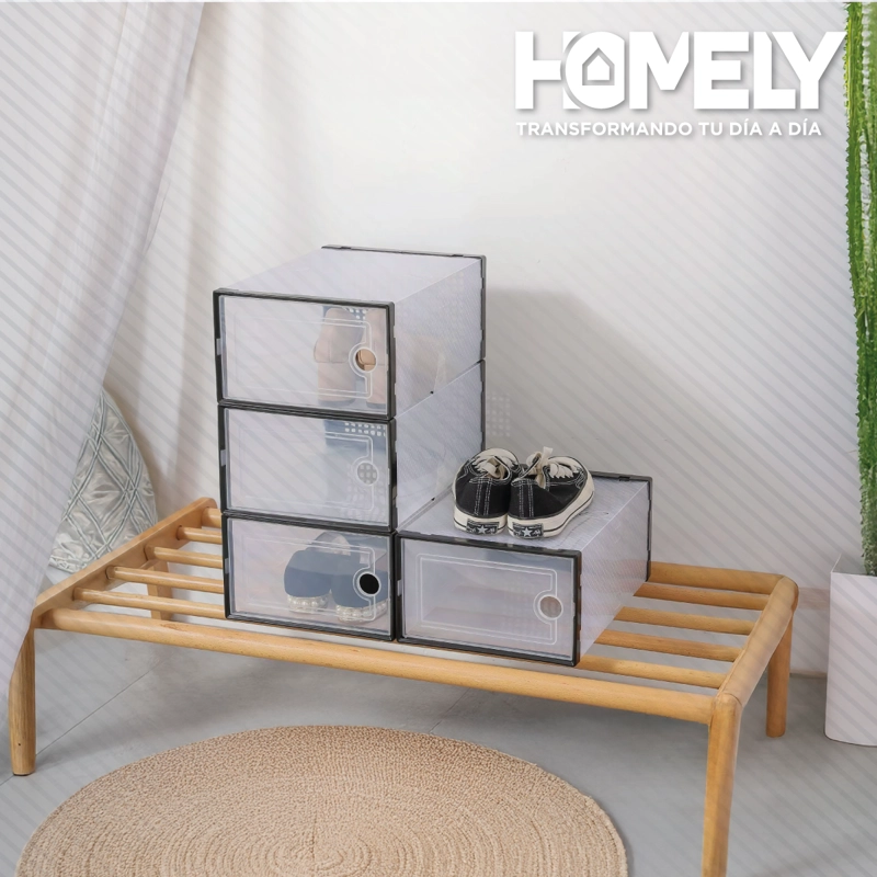 CAJA ORGANIZADOR DE ZAPATOS HOMELY ZAPATERO APILABLE SET X4 - 9