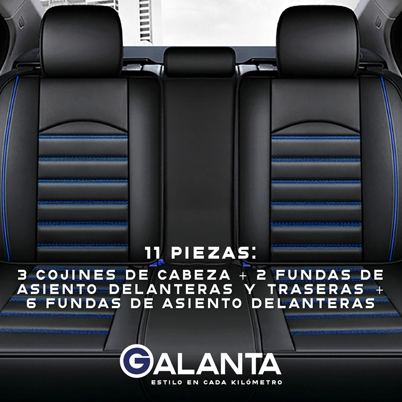 FUNDA CUBRE ASIENTO GALANTA ECO CUERO SET 5 ASIENTOS LUXURY - 3
