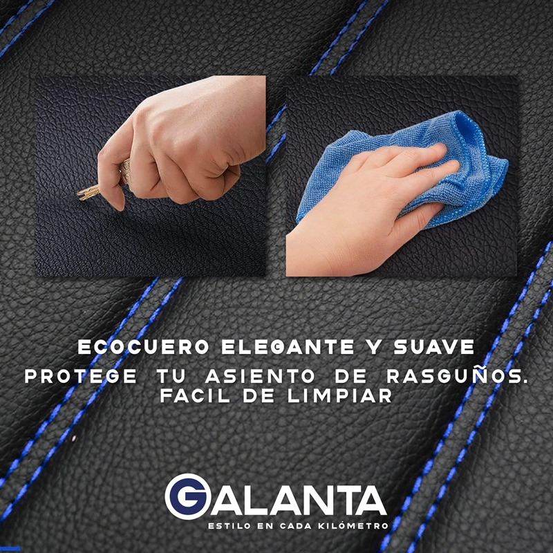 FUNDA CUBRE ASIENTO GALANTA ECO CUERO SET 5 ASIENTOS LUXURY - 5