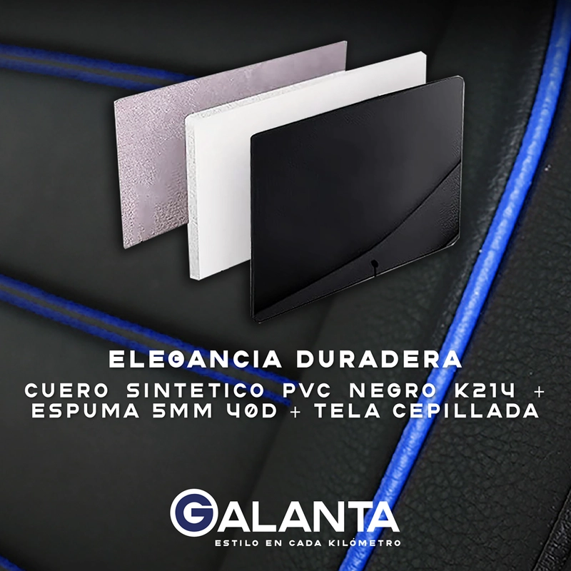 FUNDA CUBRE ASIENTO GALANTA ECO CUERO SET 5 ASIENTOS LUXURY - 6