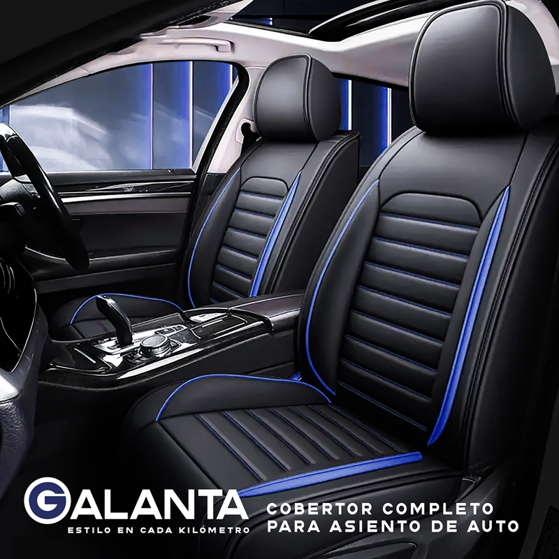 FUNDA CUBRE ASIENTO GALANTA ECO CUERO SET 5 ASIENTOS LUXURY - 9
